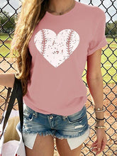 Baseball Heart Design Printed Daily T-shirts